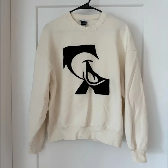 Zara x Disney Cream Sweater with Black Design - Picture 1 of 2
